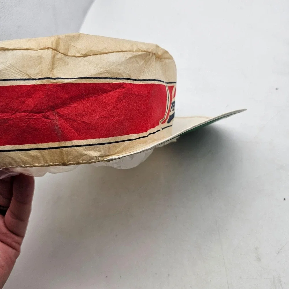 Vintage Pepsi Paper Hat Cap Red Blue White Adcap Line USA Promo Soda Pop